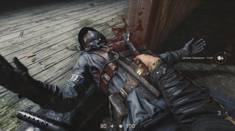 Wolfenstein 2 has really good animations. Also your hands literally become covered with blood.